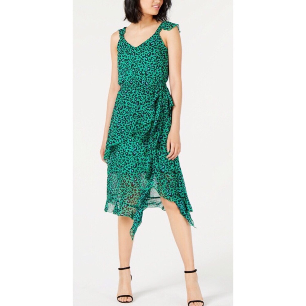 I.N.C. Animal-Print Ruffled Dress